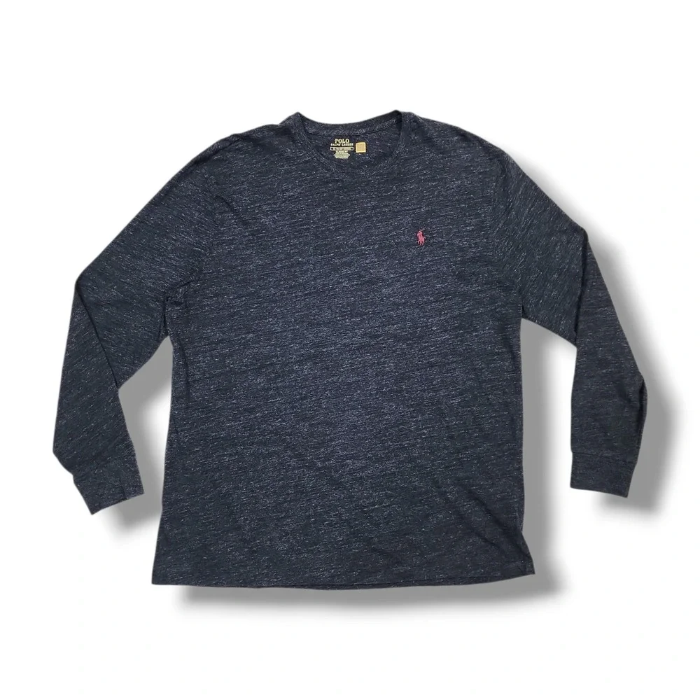 POLO RALPH LAUREN Classic Fit Charcoal Heather‎ Long Sleeve T-Shirt Men's XL